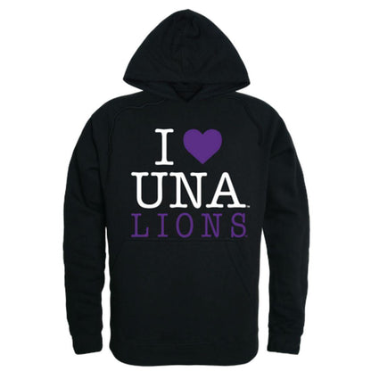 I Love UNA University of North Alabama Lions Hoodie Sweatshirt-Campus-Wardrobe