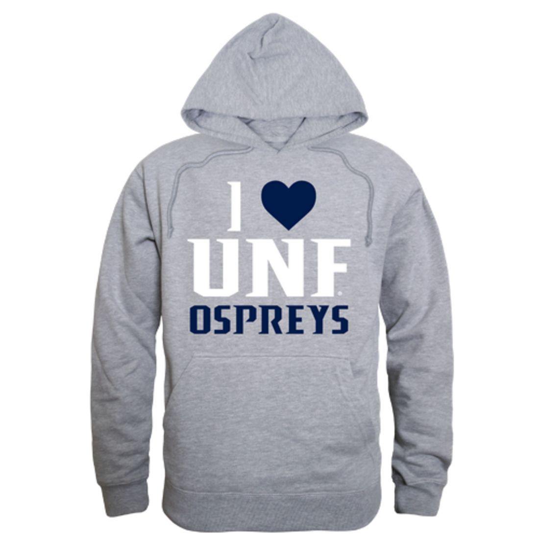 I Love UNF University of North Florida Osprey Hoodie Sweatshirt-Campus-Wardrobe