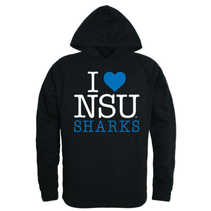 I Love NSU Nova Southeastern University Sharks Hoodie Sweatshirt-Campus-Wardrobe