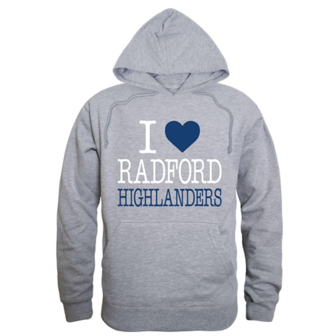 I Love Radford University Highlanders Hoodie Sweatshirt-Campus-Wardrobe