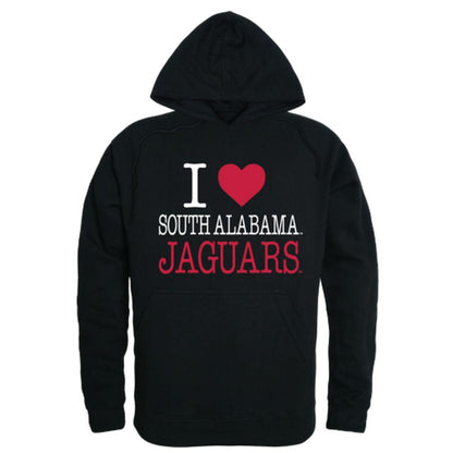 I Love University of South Alabama Jaguars Hoodie Sweatshirt-Campus-Wardrobe
