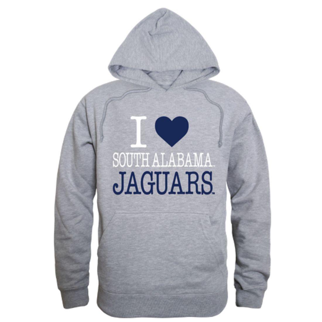 I Love University of South Alabama Jaguars Hoodie Sweatshirt-Campus-Wardrobe