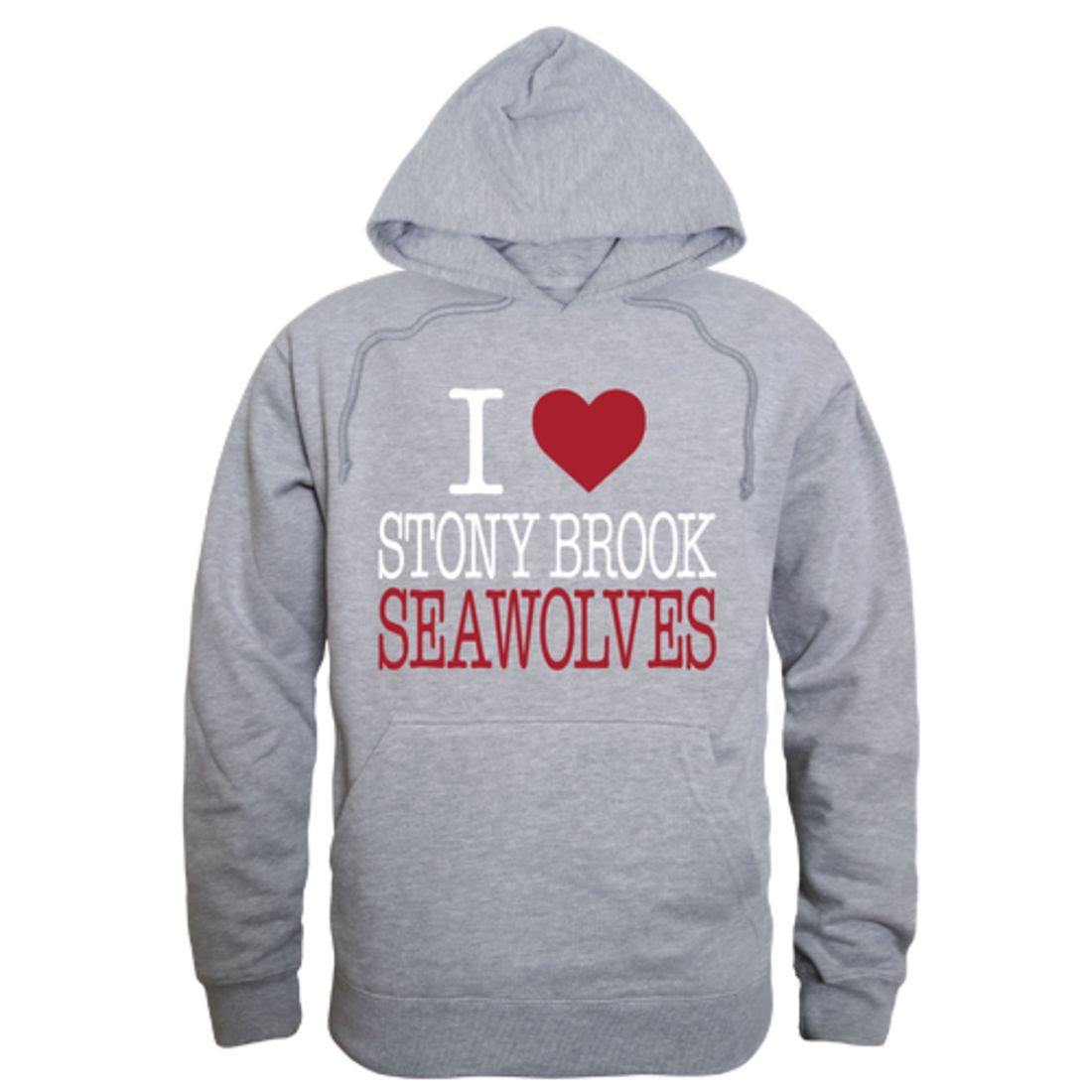 I Love Stony Brook University Seawolves Hoodie Sweatshirt-Campus-Wardrobe