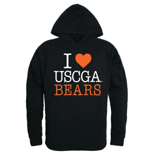 I Love USCGA United States Coast Guard Academy Bears Hoodie Sweatshirt-Campus-Wardrobe