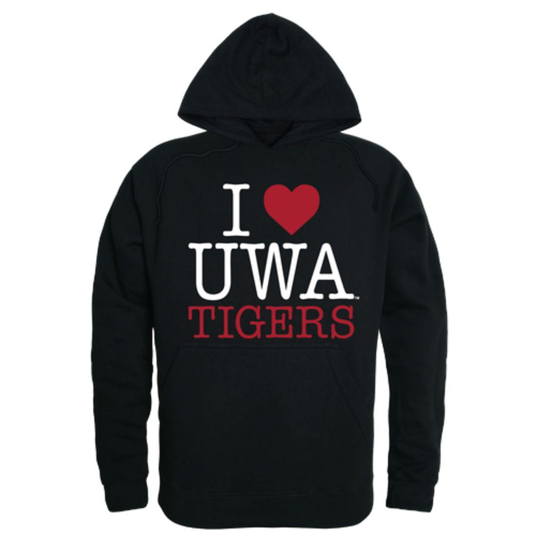 I Love UWA University of West Alabama Tigers Hoodie Sweatshirt-Campus-Wardrobe