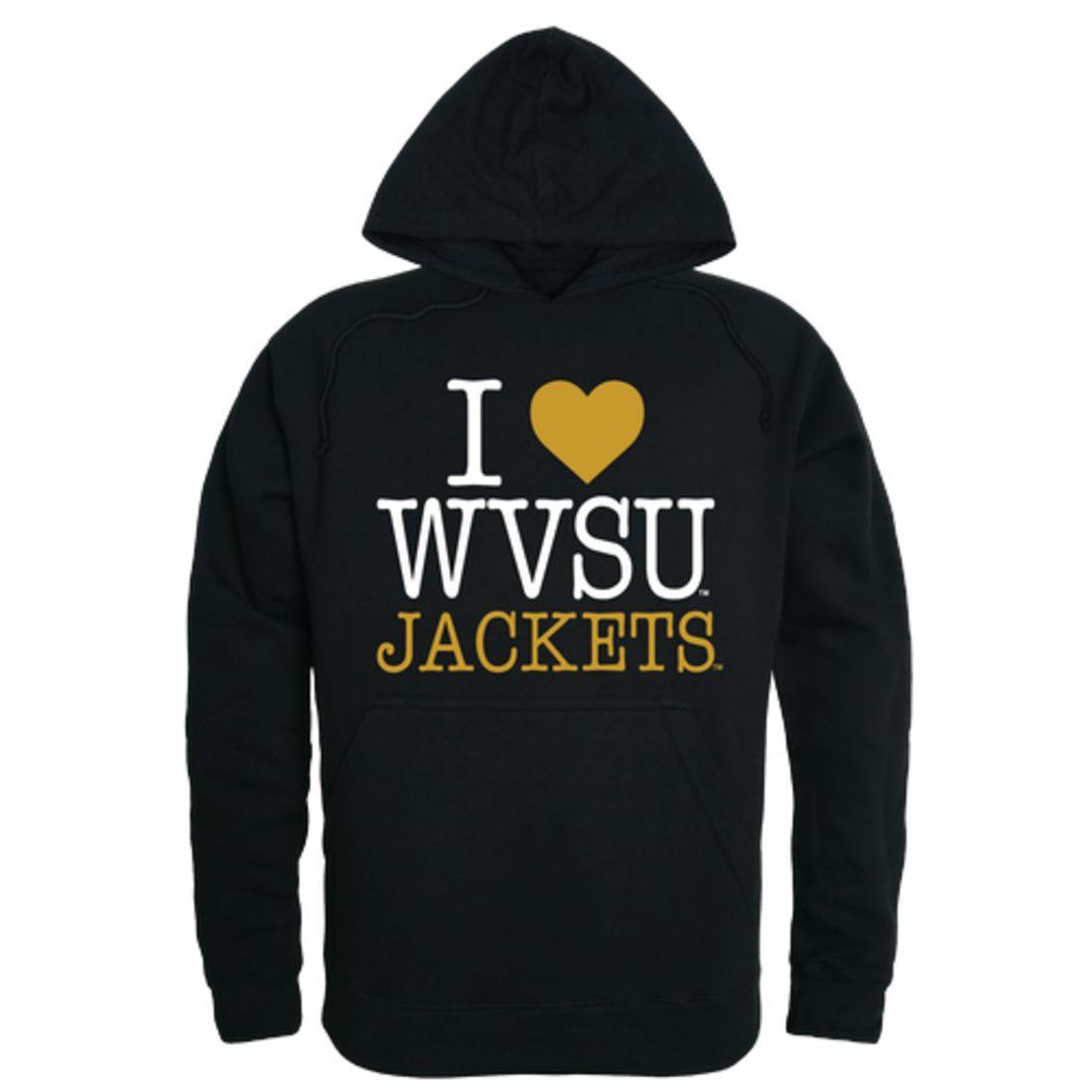 I Love WVSU West Virginia State University Yellow Jackets Hoodie Sweatshirt-Campus-Wardrobe