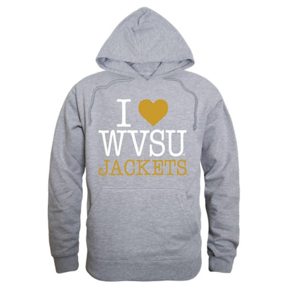 I Love WVSU West Virginia State University Yellow Jackets Hoodie Sweatshirt-Campus-Wardrobe