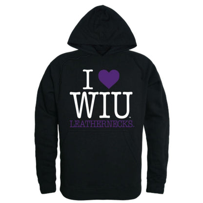 I Love WIU Western Illinois University Leathernecks Hoodie Sweatshirt-Campus-Wardrobe