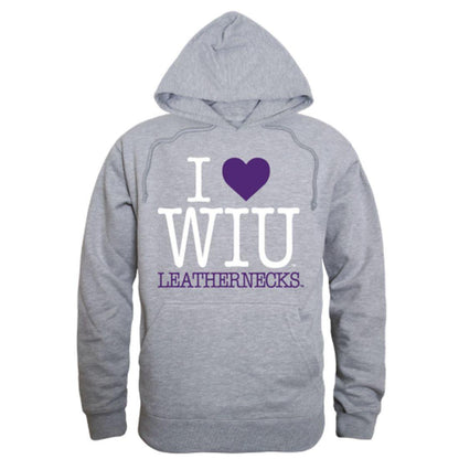 I Love WIU Western Illinois University Leathernecks Hoodie Sweatshirt-Campus-Wardrobe