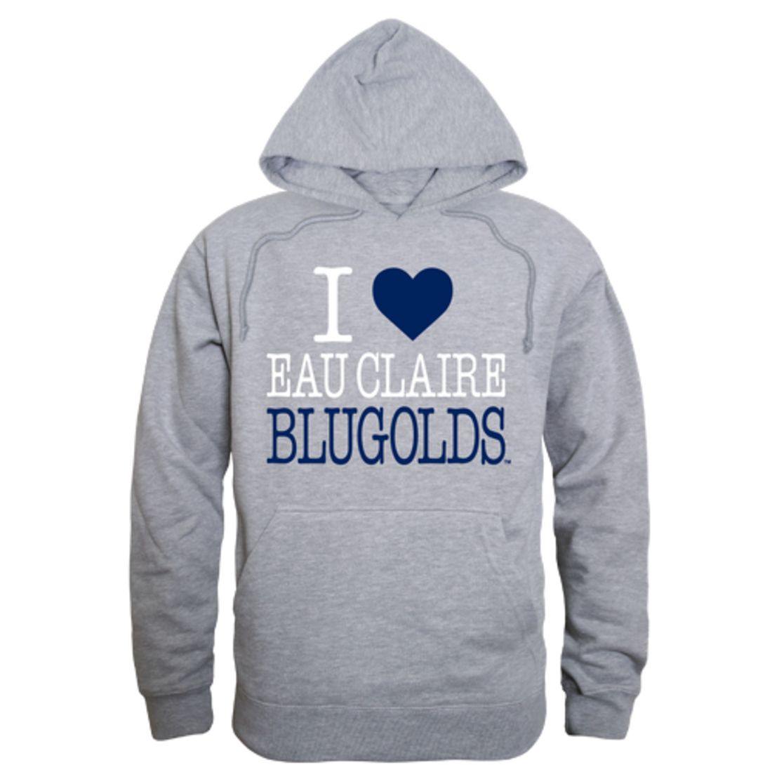 I Love UWEC University of Wisconsin-Eau Claire Blugolds Hoodie Sweatshirt-Campus-Wardrobe