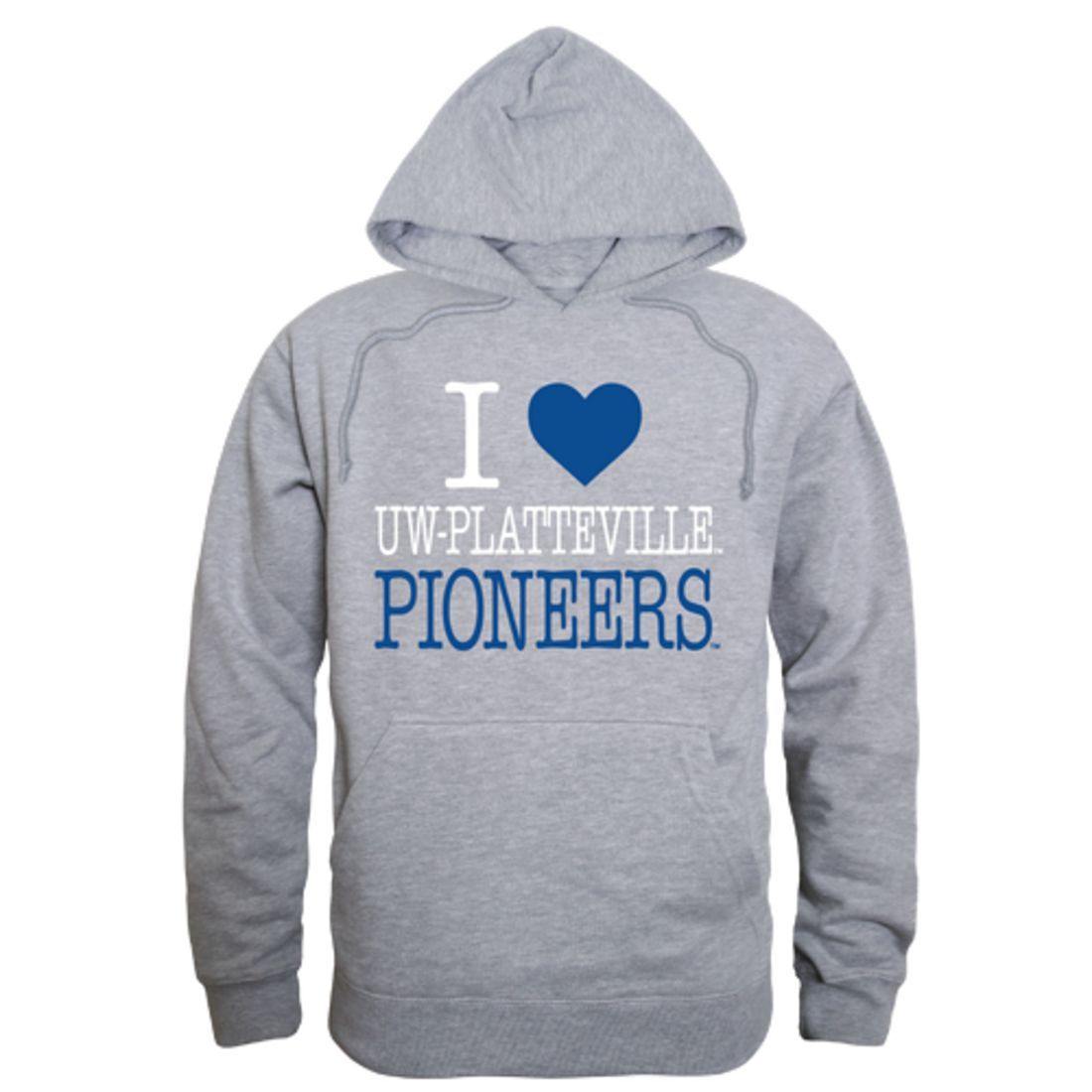 I Love UW University of Wisconsin Platteville Pioneers Hoodie Sweatshirt-Campus-Wardrobe