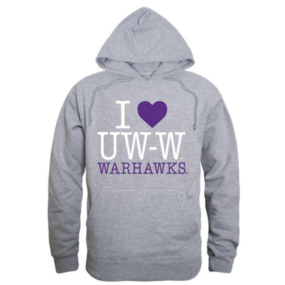 I Love UWW University of Wisconsin water Warhawks Hoodie Sweatshirt-Campus-Wardrobe