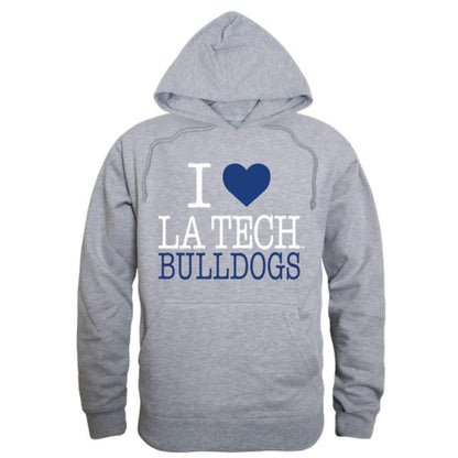 I Love Louisiana Tech University Bulldogs Hoodie Sweatshirt-Campus-Wardrobe