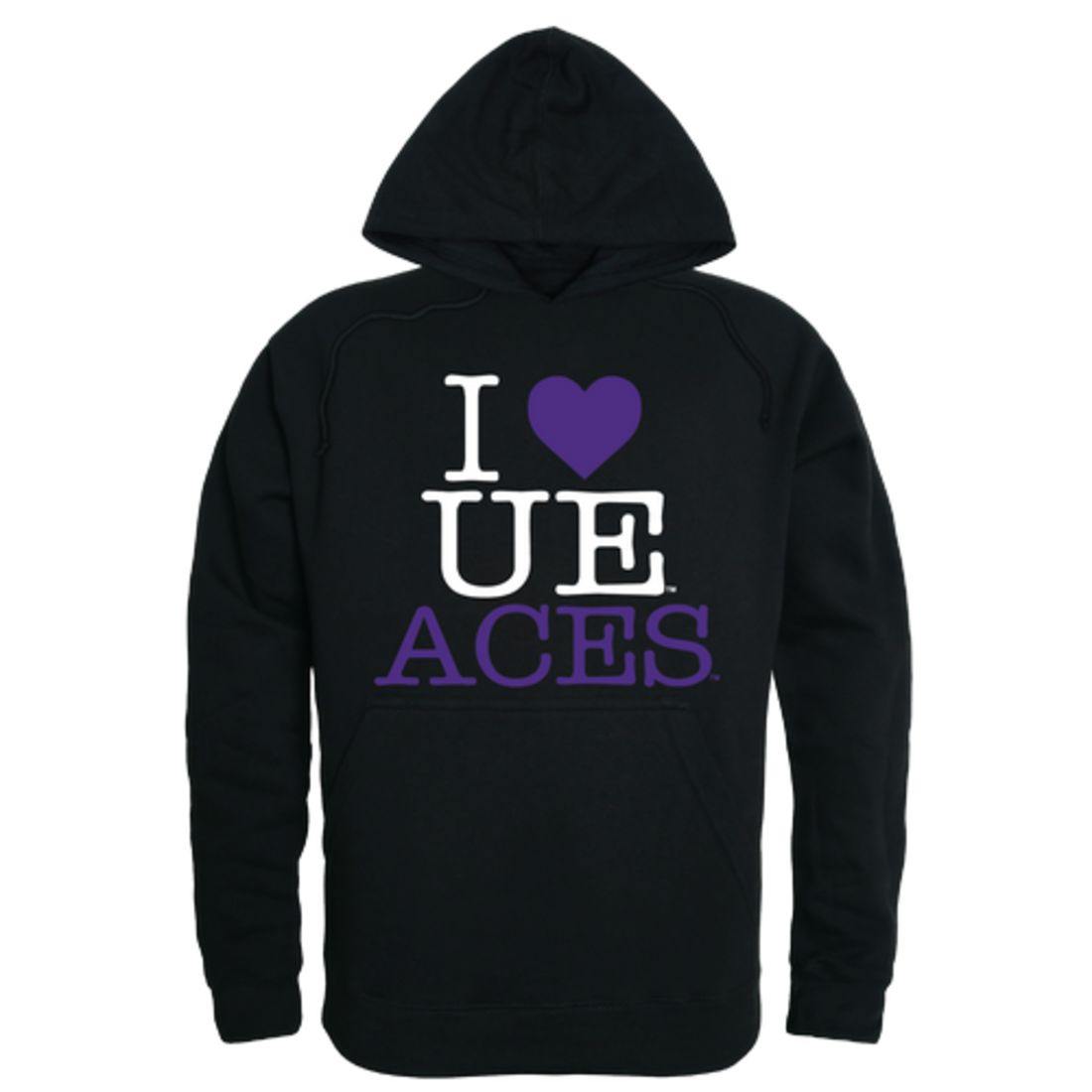I Love University of Evansville Purple Aces Hoodie Sweatshirt-Campus-Wardrobe