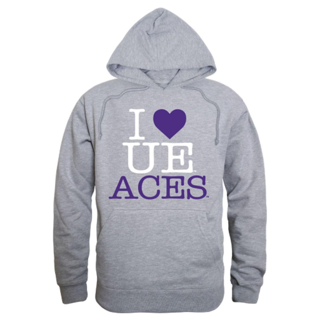 I Love University of Evansville Purple Aces Hoodie Sweatshirt-Campus-Wardrobe