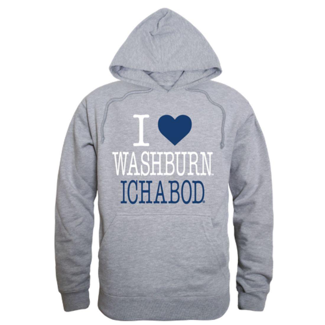 I Love Washburn University Ichabods Hoodie Sweatshirt-Campus-Wardrobe