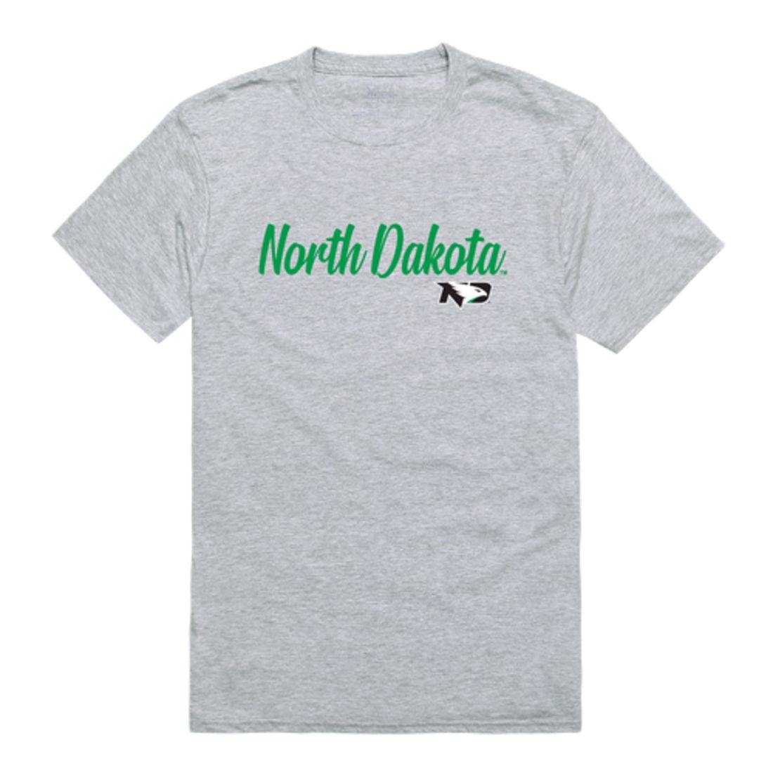 UND University of North Dakota Fighting Hawks Script Tee T-Shirt-Campus-Wardrobe