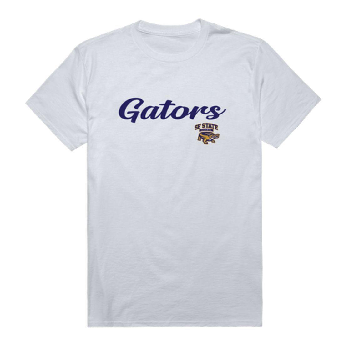 SFSU San Francisco State University Gators Script Tee T-Shirt-Campus-Wardrobe