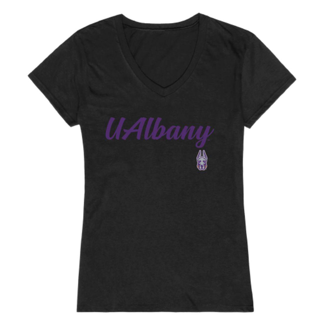 UAlbany University of Albany The Great Danes Womens Script Tee T-Shirt-Campus-Wardrobe