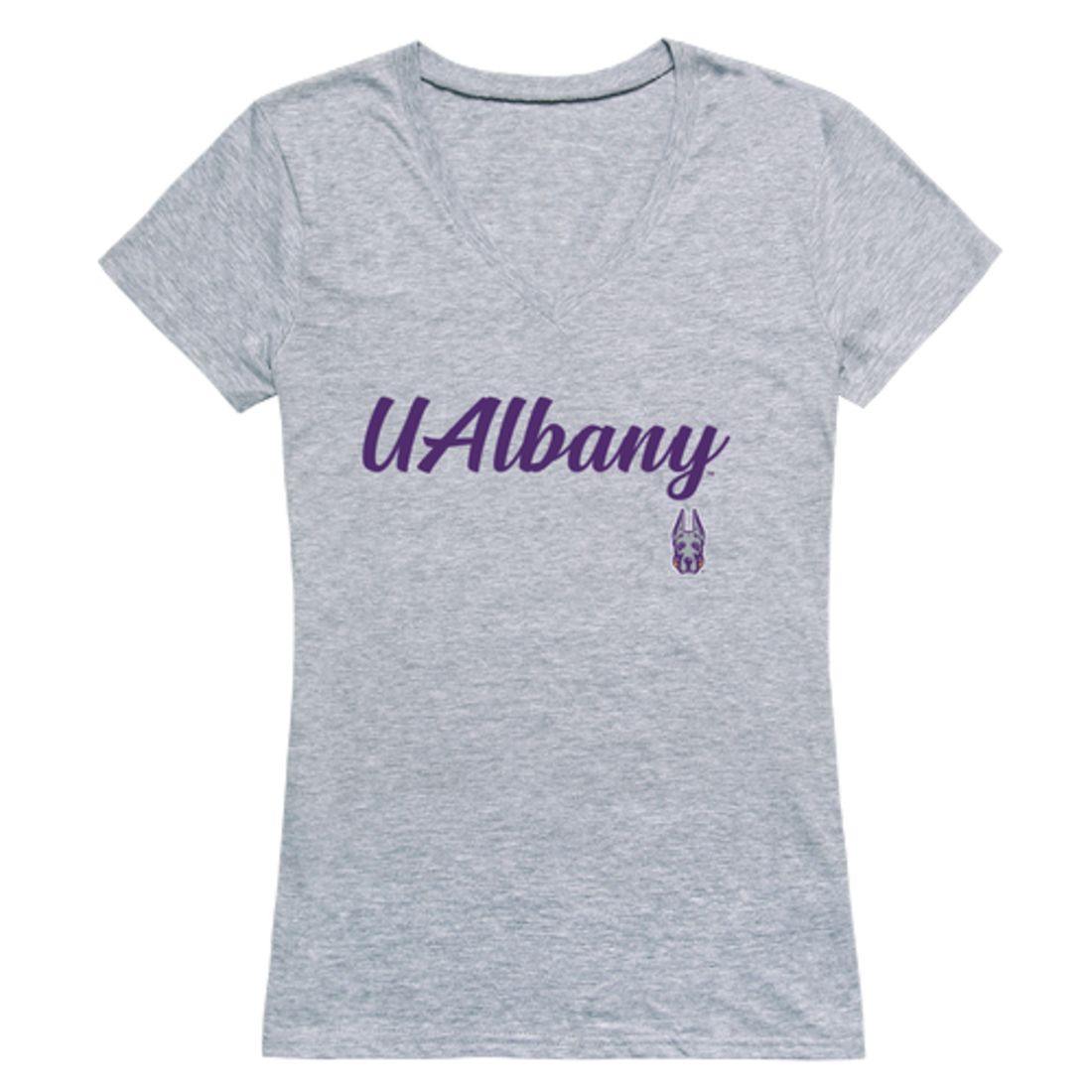 UAlbany University of Albany The Great Danes Womens Script Tee T-Shirt-Campus-Wardrobe