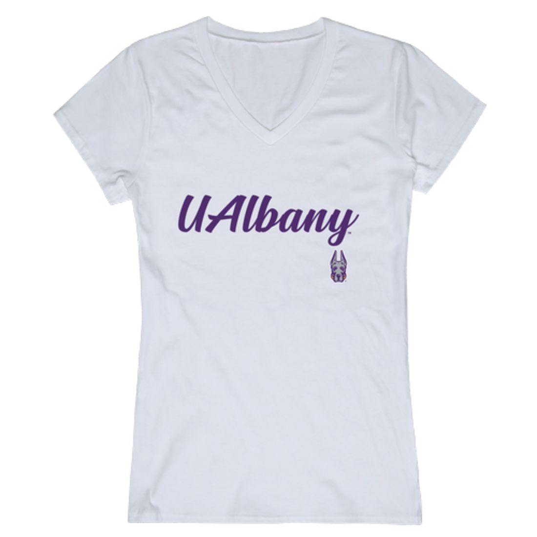 UAlbany University of Albany The Great Danes Womens Script Tee T-Shirt-Campus-Wardrobe