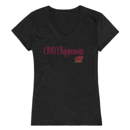 CMU Central Michigan University Chippewas Womens Script Tee T-Shirt-Campus-Wardrobe