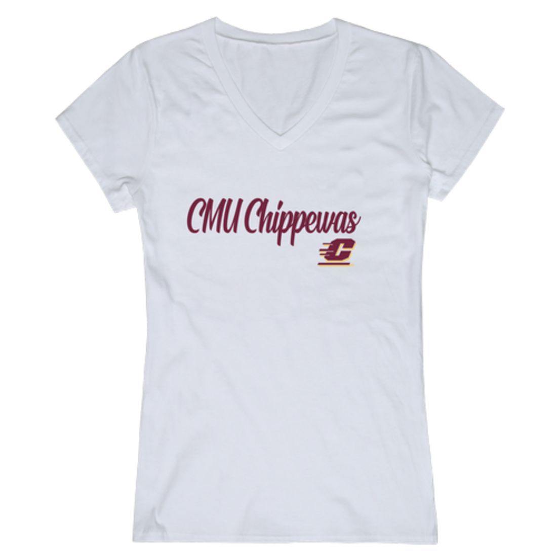 CMU Central Michigan University Chippewas Womens Script Tee T-Shirt-Campus-Wardrobe