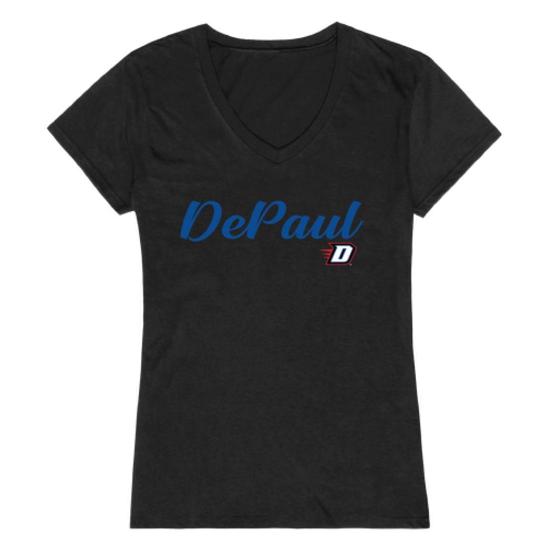 DePaul University Demons Womens Script Tee T-Shirt-Campus-Wardrobe