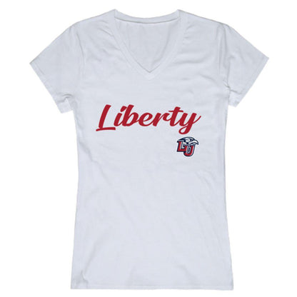 Liberty University Flames Womens Script Tee T-Shirt-Campus-Wardrobe