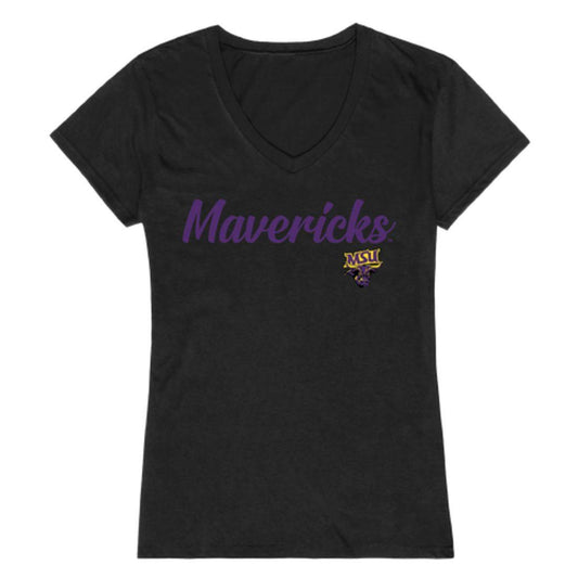MNSU Minnesota State University Mankato Mavericks Womens Script Tee T-Shirt-Campus-Wardrobe
