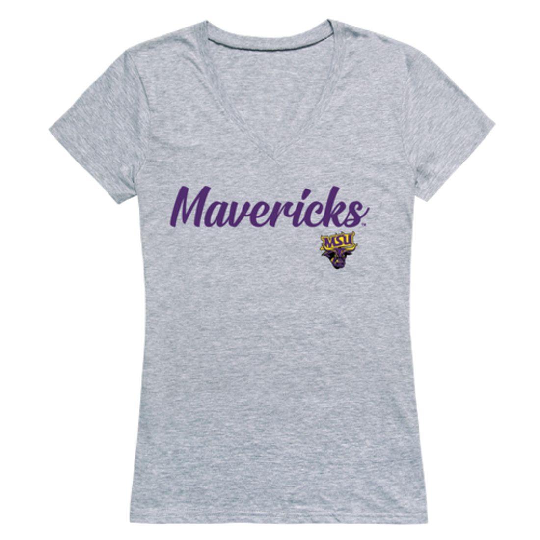 MNSU Minnesota State University Mankato Mavericks Womens Script Tee T-Shirt-Campus-Wardrobe