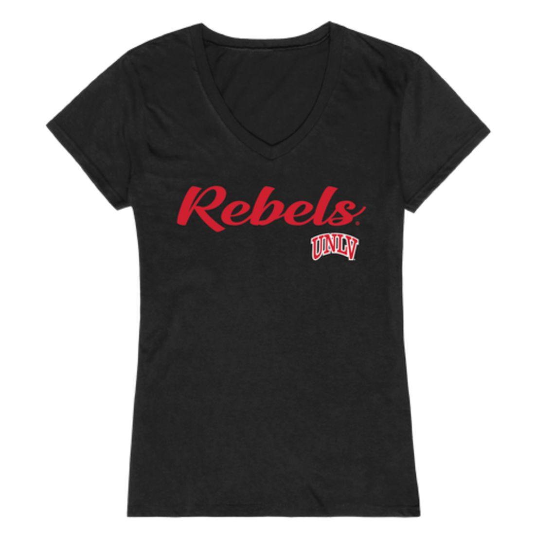 UNLV University of Nevada Las Vegas Rebels Womens Script Tee T-Shirt-Campus-Wardrobe
