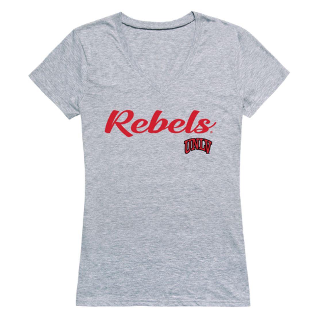 UNLV University of Nevada Las Vegas Rebels Womens Script Tee T-Shirt-Campus-Wardrobe