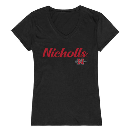 Nicholls State University Colonels Womens Script Tee T-Shirt-Campus-Wardrobe