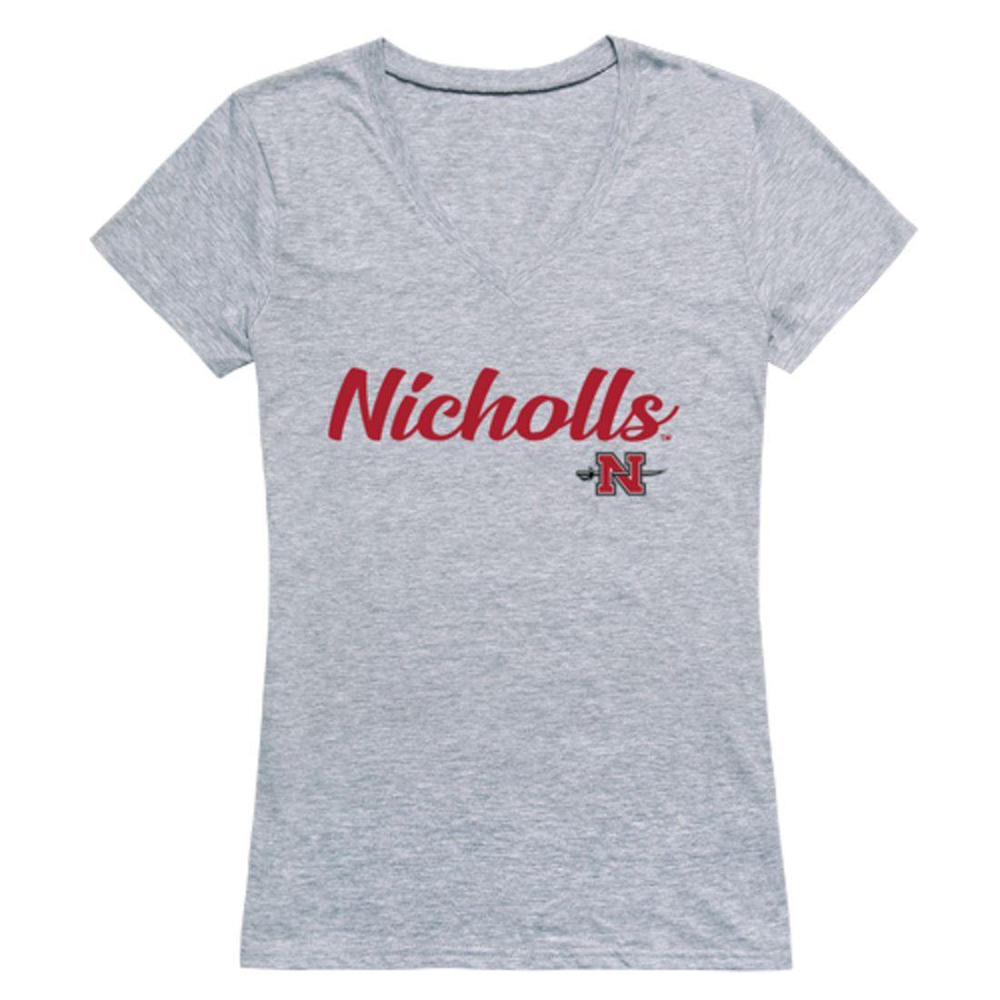 Nicholls State University Colonels Womens Script Tee T-Shirt-Campus-Wardrobe