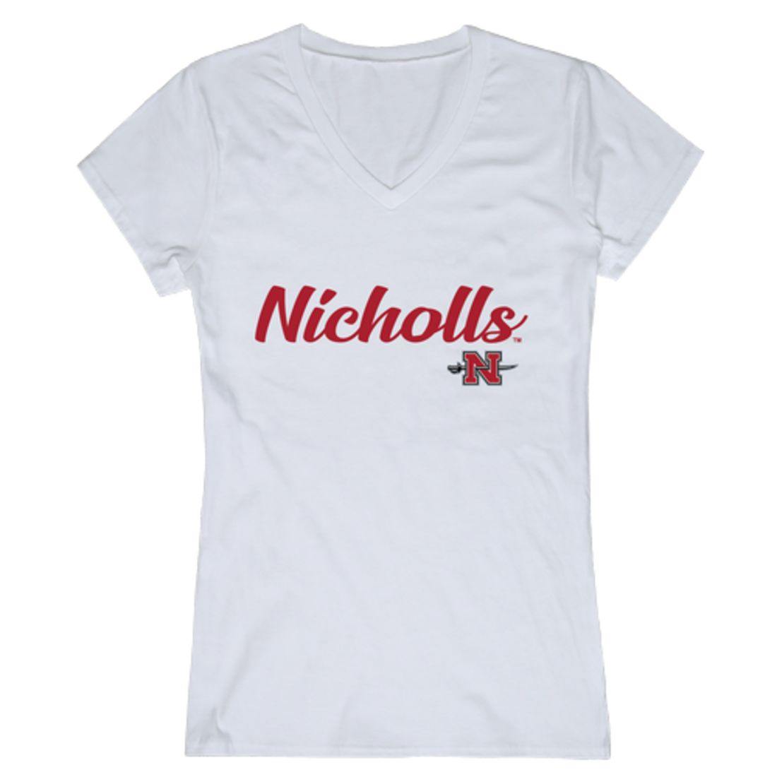 Nicholls State University Colonels Womens Script Tee T-Shirt-Campus-Wardrobe