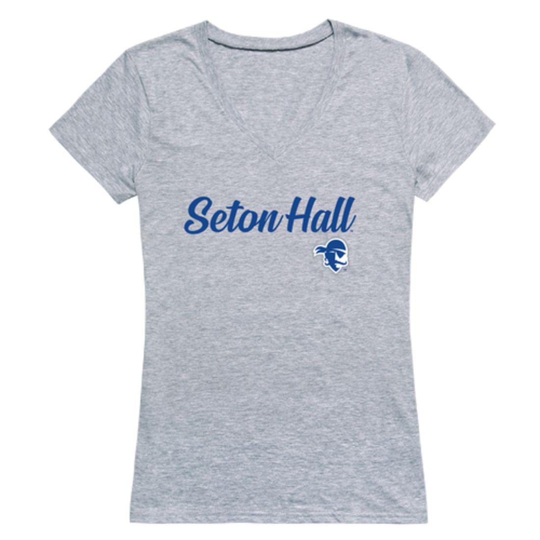 SHU Seton Hall University Pirates Womens Script Tee T-Shirt-Campus-Wardrobe