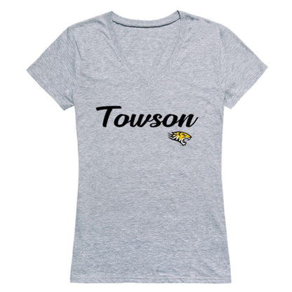 TU Towson University Tigers Womens Script Tee T-Shirt-Campus-Wardrobe