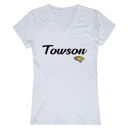 TU Towson University Tigers Womens Script Tee T-Shirt-Campus-Wardrobe