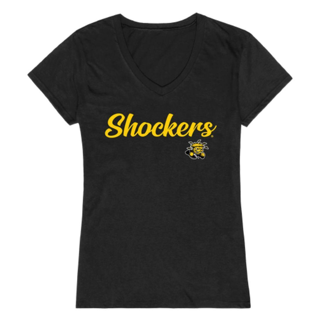 WSU Wichita State University Shockers Womens Script Tee T-Shirt-Campus-Wardrobe