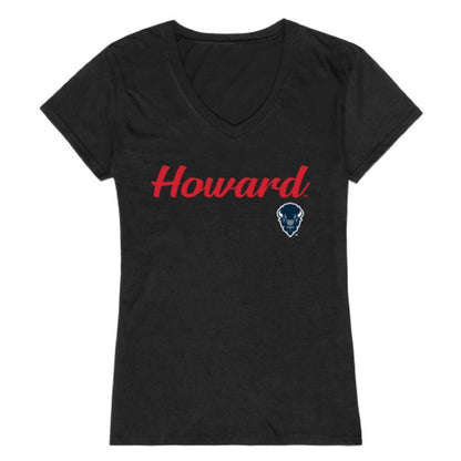 Howard University Bison Womens Script Tee T-Shirt-Campus-Wardrobe