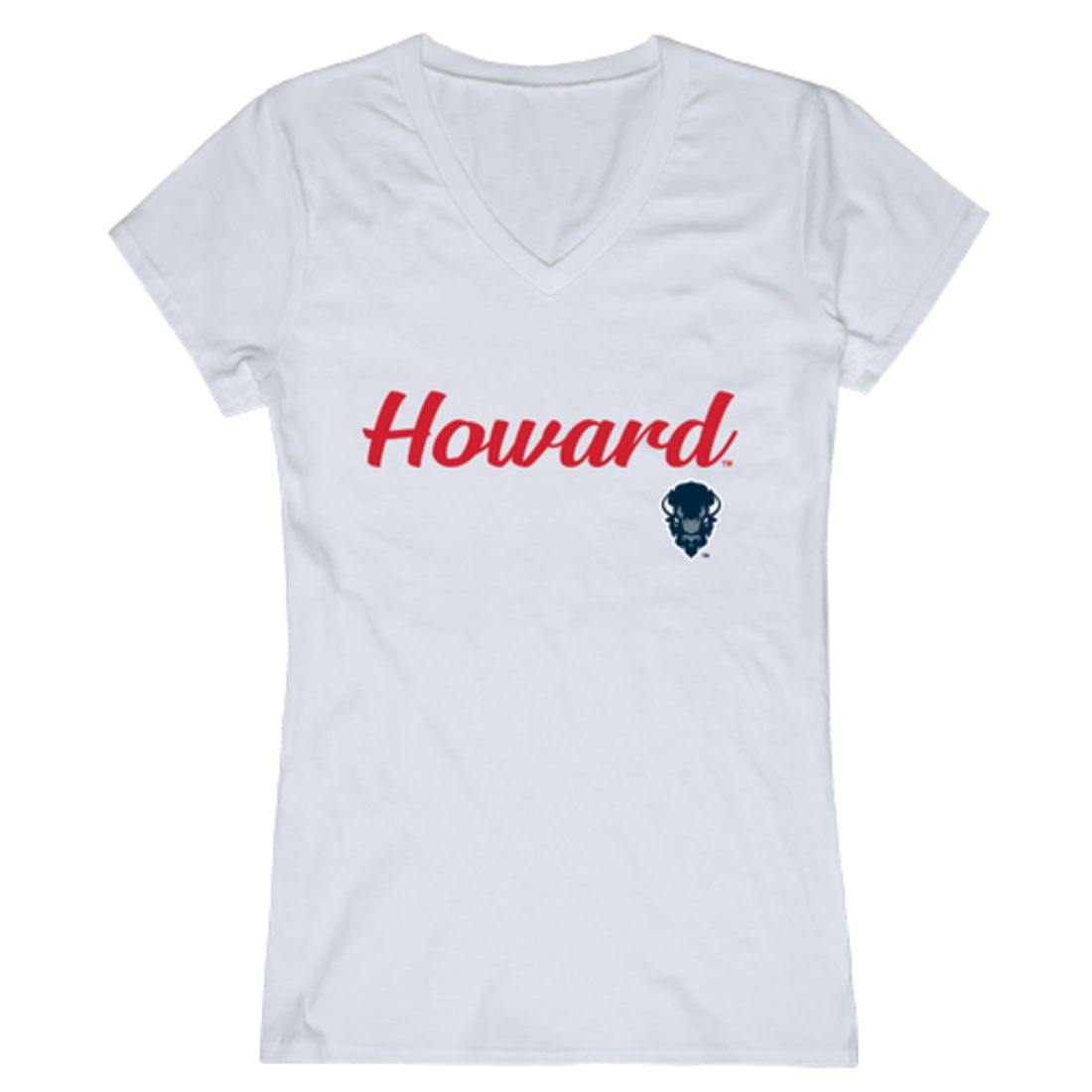 Howard University Bison Womens Script Tee T-Shirt-Campus-Wardrobe