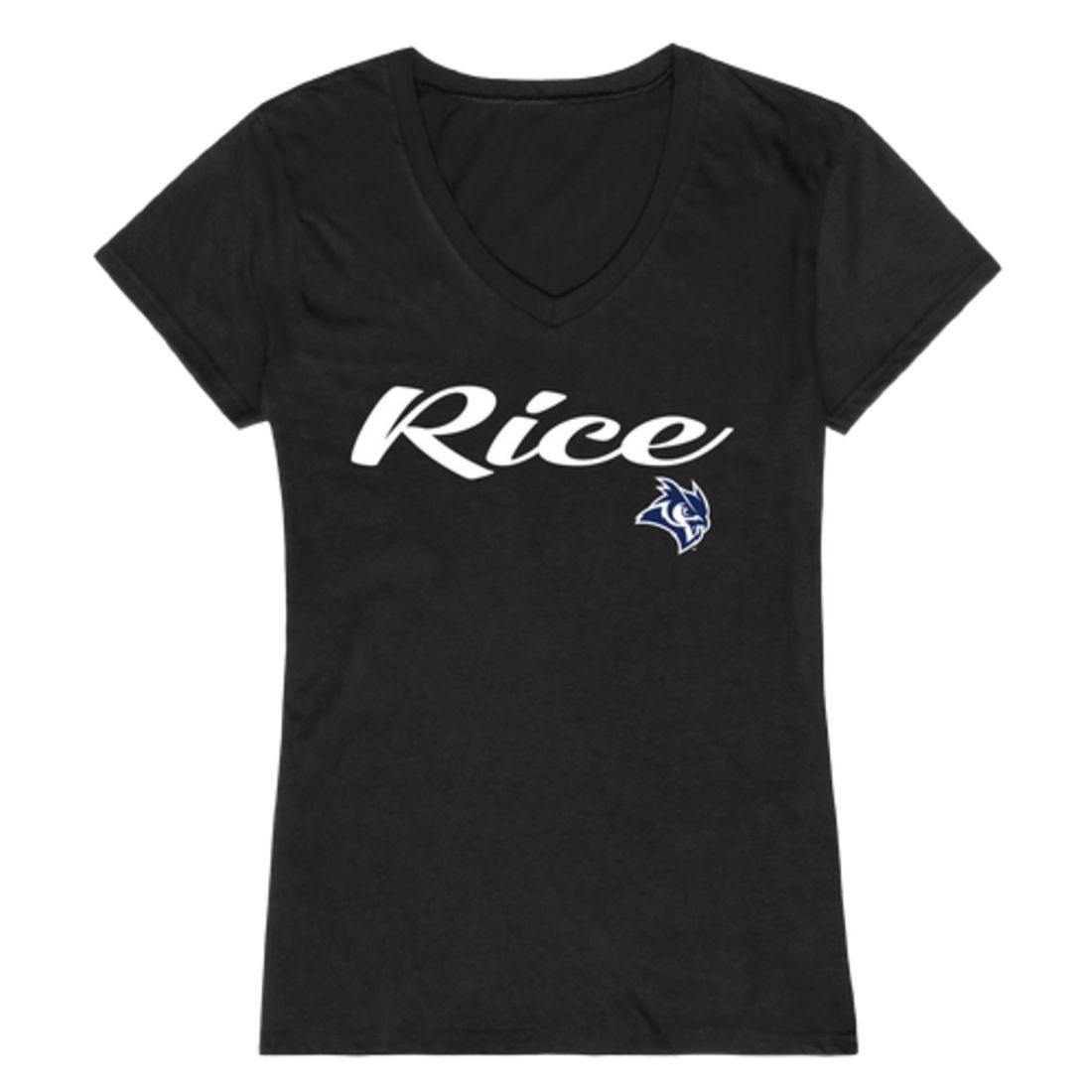 Rice University Owls Womens Script Tee T-Shirt-Campus-Wardrobe