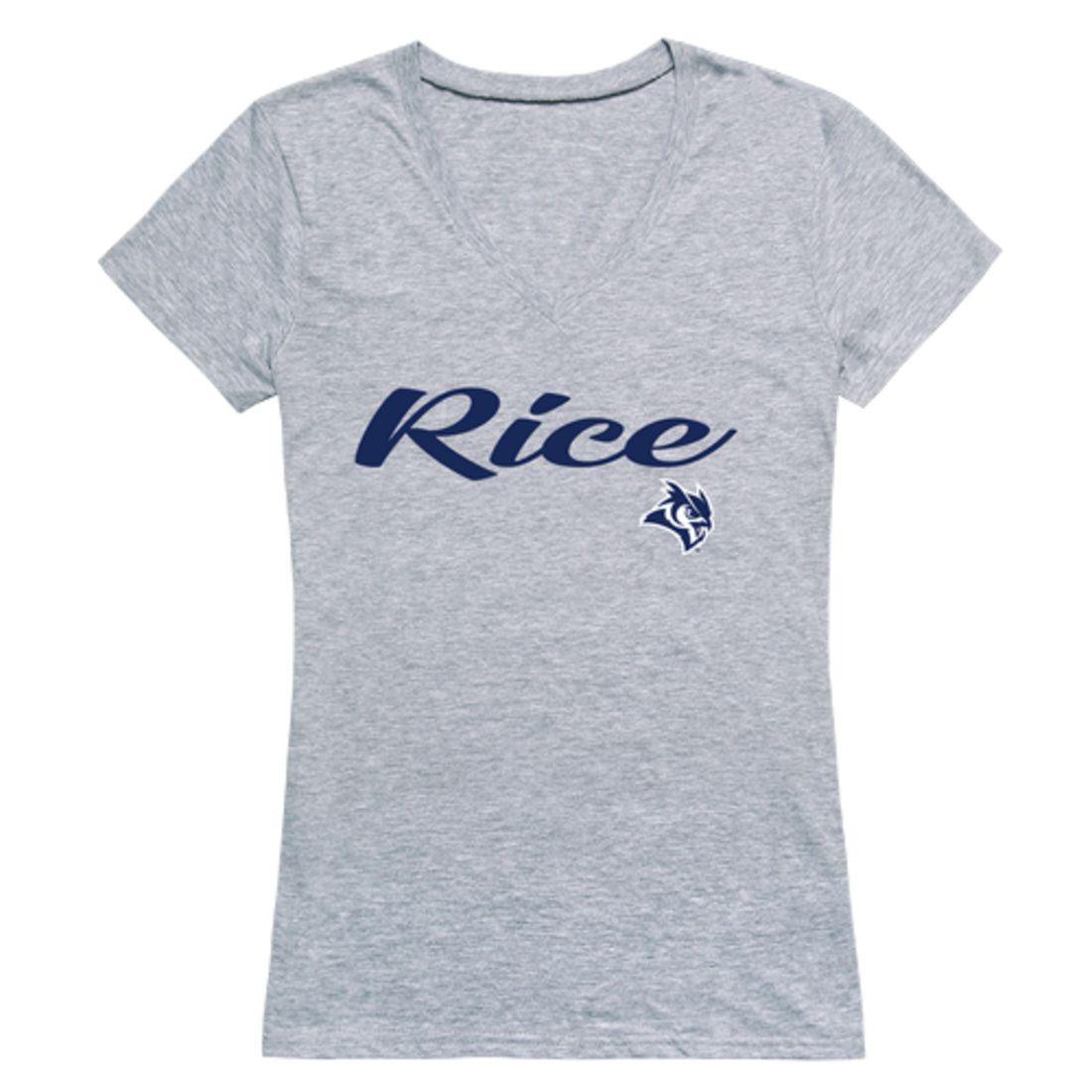Rice University Owls Womens Script Tee T-Shirt-Campus-Wardrobe