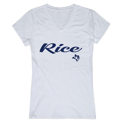 Rice University Owls Womens Script Tee T-Shirt-Campus-Wardrobe