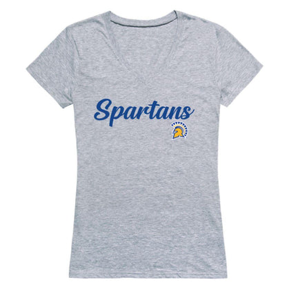 SJSU San Jose State University Spartans Womens Script Tee T-Shirt-Campus-Wardrobe