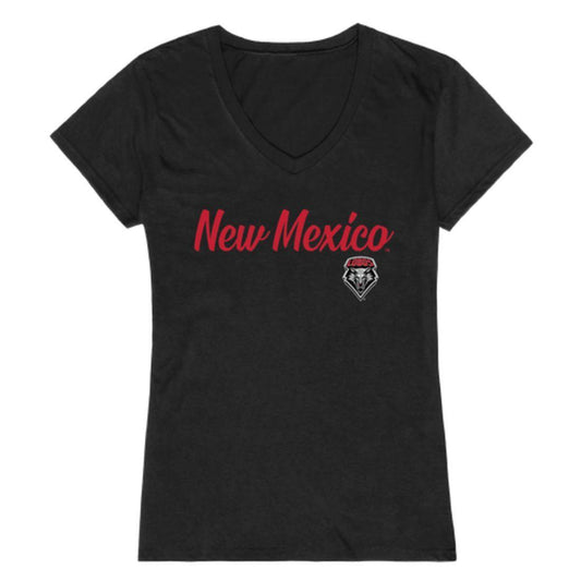 UNM University of New Mexico Lobos Womens Script Tee T-Shirt-Campus-Wardrobe