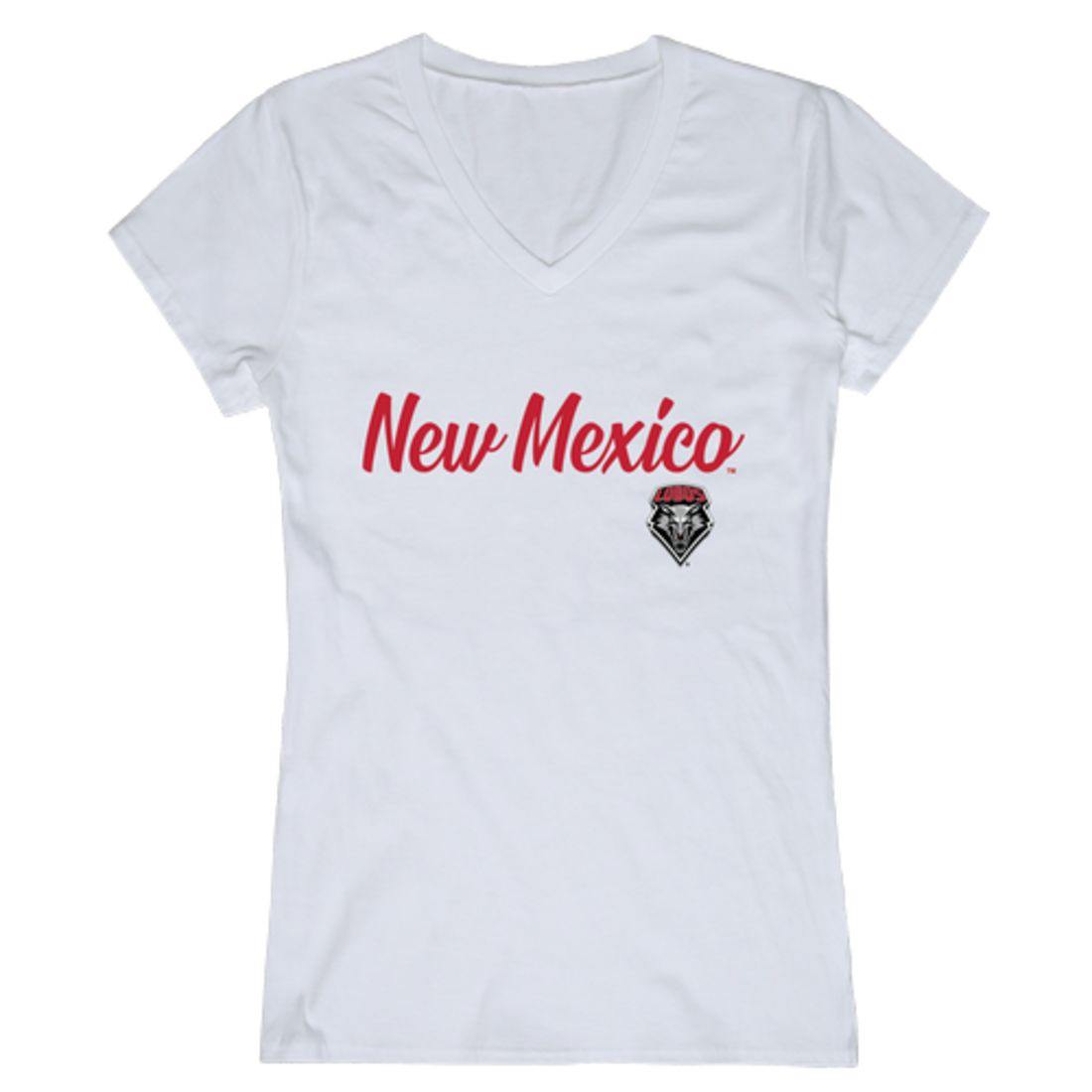 UNM University of New Mexico Lobos Womens Script Tee T-Shirt-Campus-Wardrobe