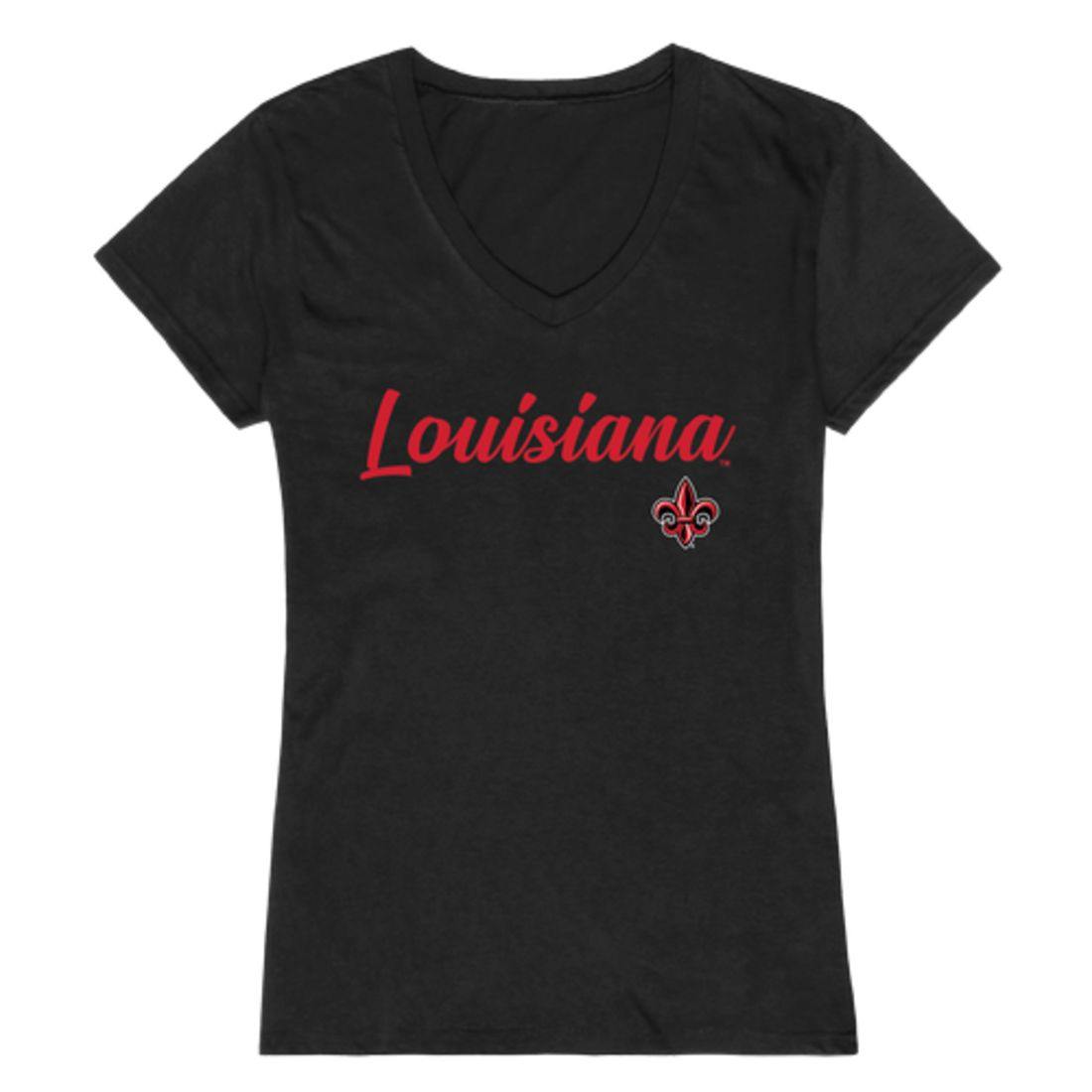 UL University of Louisiana at Lafayette Ragin' Cajuns Womens Script Tee T-Shirt-Campus-Wardrobe