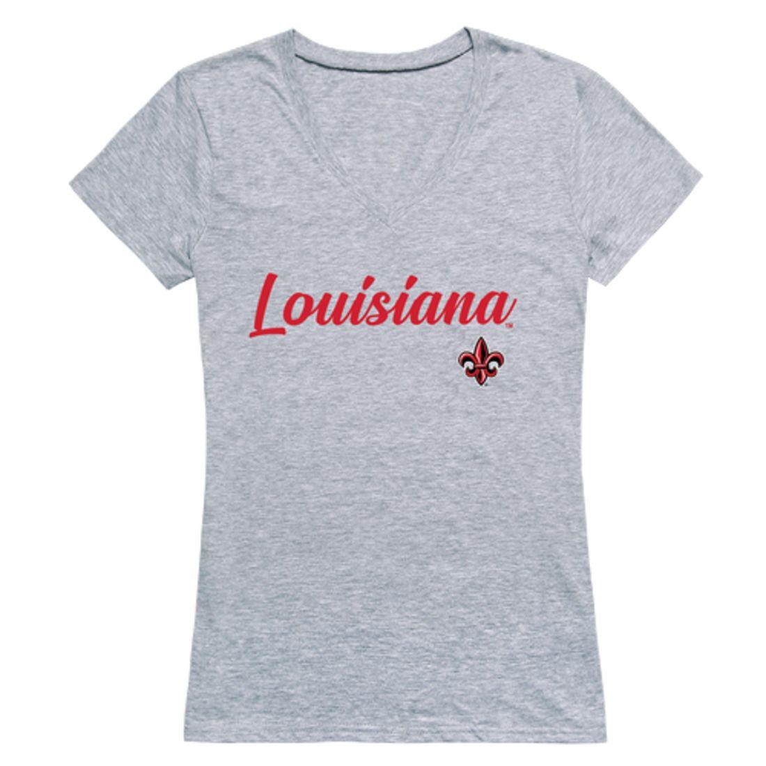 UL University of Louisiana at Lafayette Ragin' Cajuns Womens Script Tee T-Shirt-Campus-Wardrobe